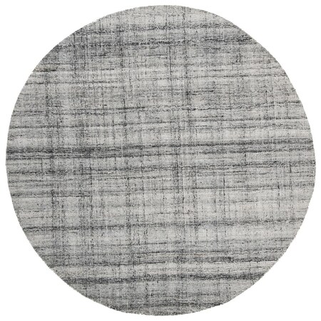Safavieh 6 x 6 ft. Abstract 141B Hand Tufted Round Rug; Gray & Black ABT141B-6R